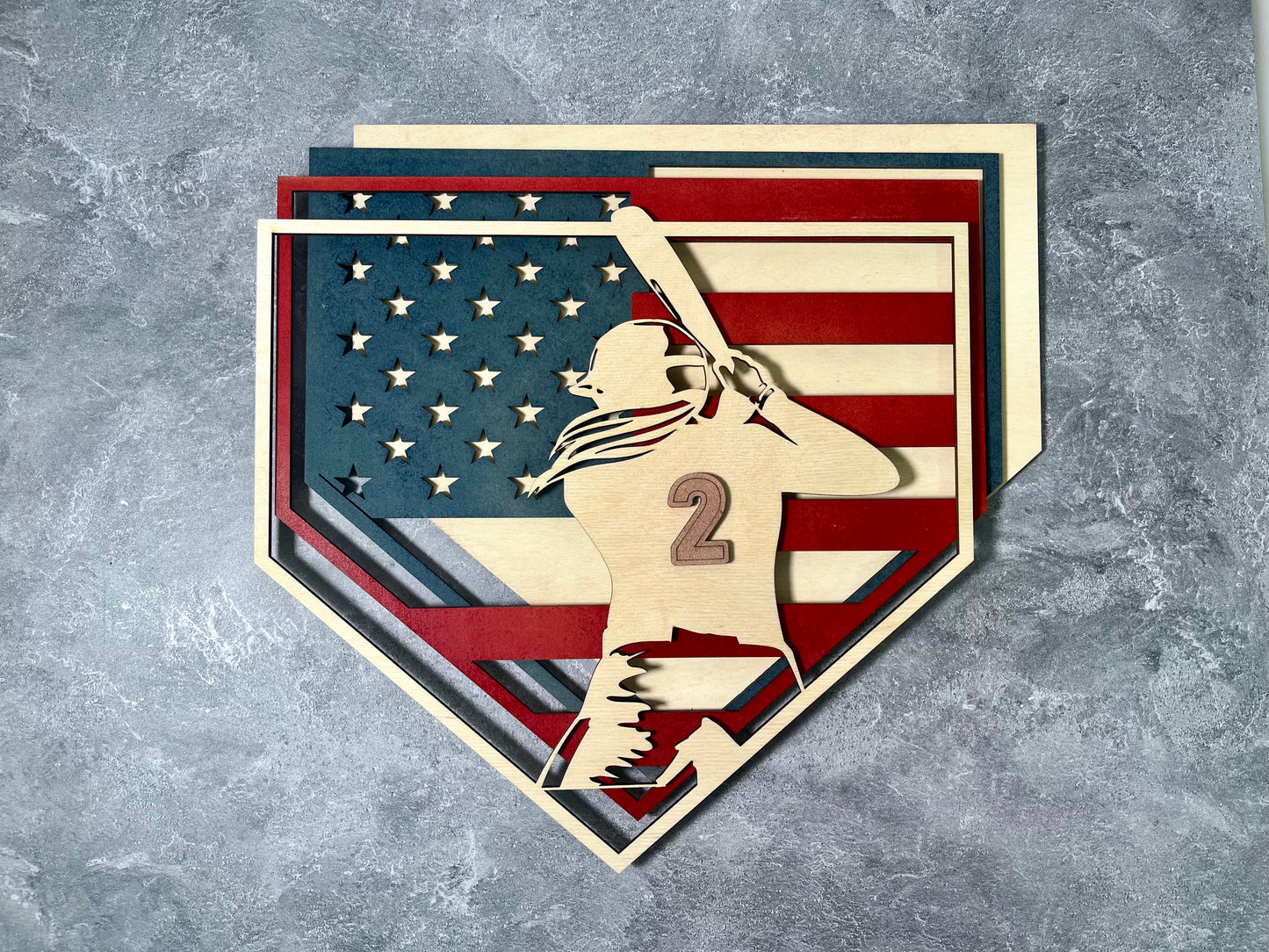 Baseball American Flag | Laser Cut