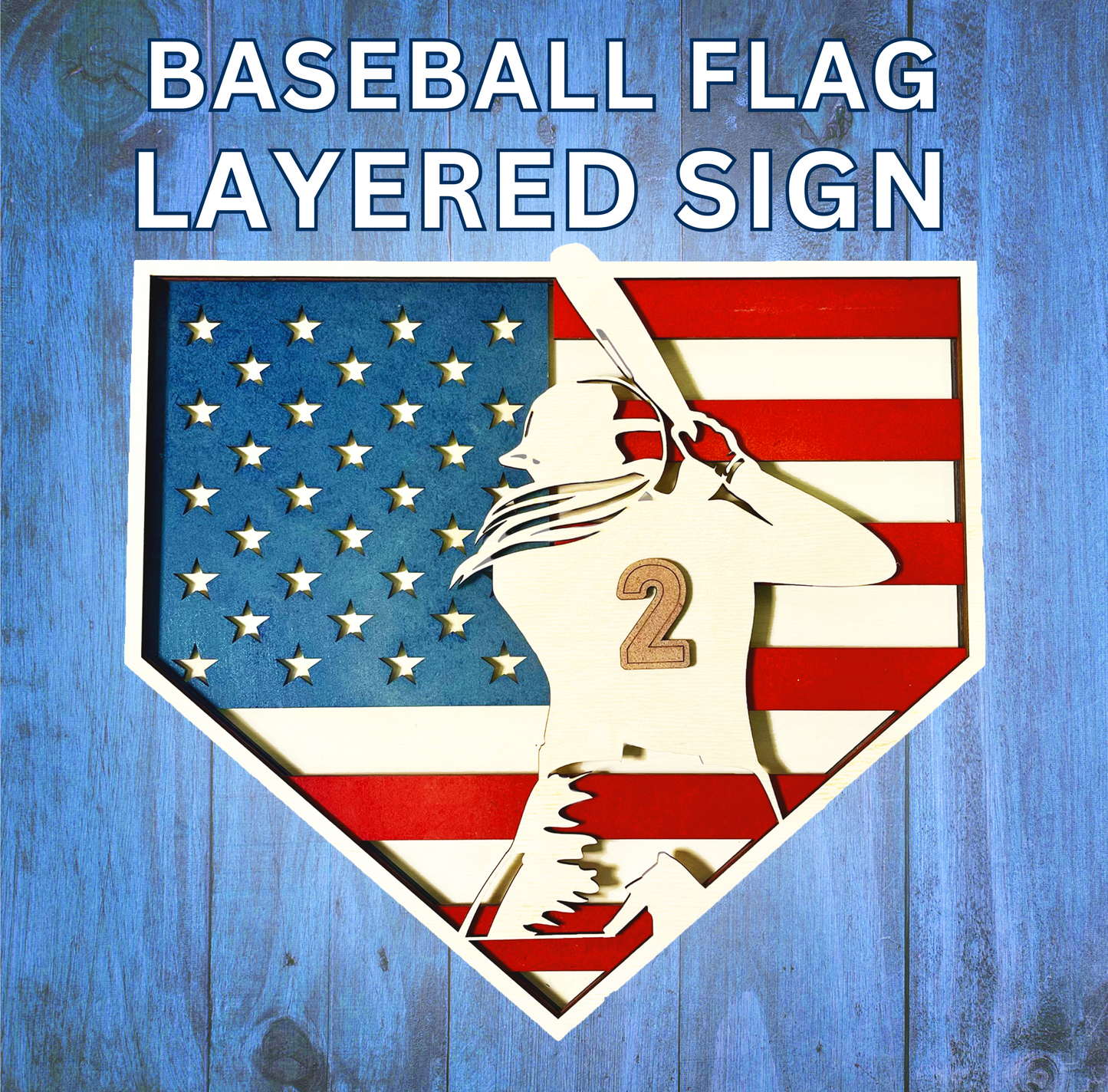 Baseball American Flag | Laser Cut
